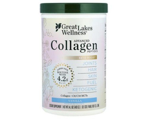 Great Lakes Wellness, Advanced Collagen Pepetides, Vanilla, 14.1 oz (400 g)