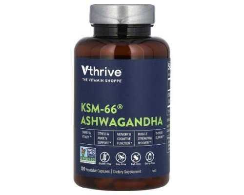 Vthrive, KSM-66 Ashwagandha, 120 Vegetable Capsules (300 mg per Capsule)