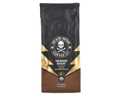 Death Wish Coffee, Ground, Medium Roast, 10 oz (283 g)