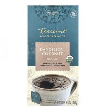 Teeccino, Roasted Herbal Tea, Dandelion Coconut, Caffeine Free, 25 Tea Bags, 5.3 oz (150 g)