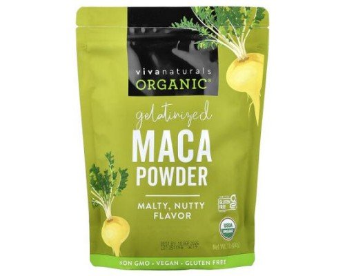 Viva Naturals, Organic Gelatinized Maca Powder, 1 lb (454 g)