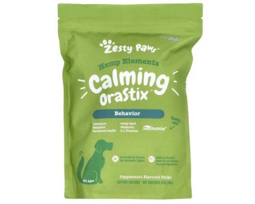 Zesty Paws, Hemp Elements, Calming Orastix, For Dogs, All Ages, Peppermint , 25 oz (709 g)