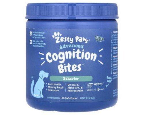 Zesty Paws, Advanced Cognition Bites, For Dogs, Senior, Chicken, 90 Soft Chews, 12.7 oz (360 g)