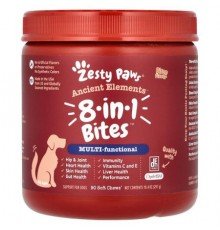 Zesty Paws, Ancient Elements, 8-in-1 Bites, For Dogs, All Ages, Bison, 90 Soft Chews, 10.4 oz (297 g)