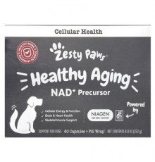 Zesty Paws, Healthy Aging, NAD+ Precursor, For Dogs, 60 Capsules + Pill Wrap, 8.8 oz (252 g)