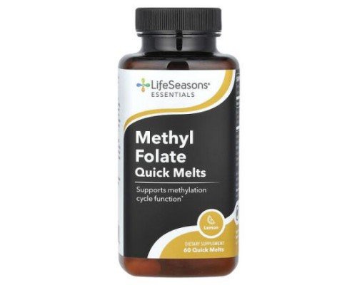 LifeSeasons, Methyl Folate Quick Melts, Lemon, 60 Quick Melts (1,660 mcg per Melt)
