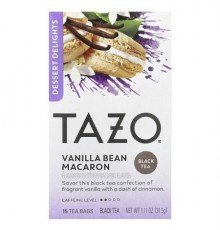 TAZO, Dessert Delights, Black Tea, Vanilla Bean Macaron, 15 Tea Bags, 1.11 oz (31.5 g)