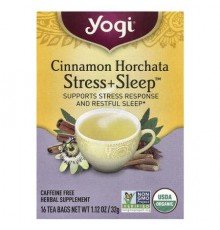 Yogi Tea, Stress + Sleep, Cinnamon Horchata, Caffeine Free, 16 Tea Bags, 1.12 oz (32 g)