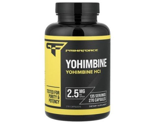 Primaforce, Yohimbine HCI, 270 Capsules (2.5 mg per Capsule)