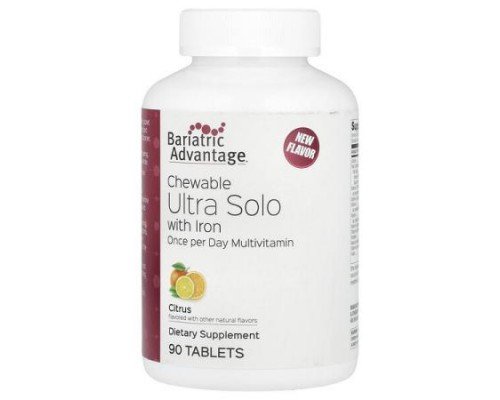 Bariatric Advantage, Chewable Ultra Solo with Iron, Citrus, 90 Tablets