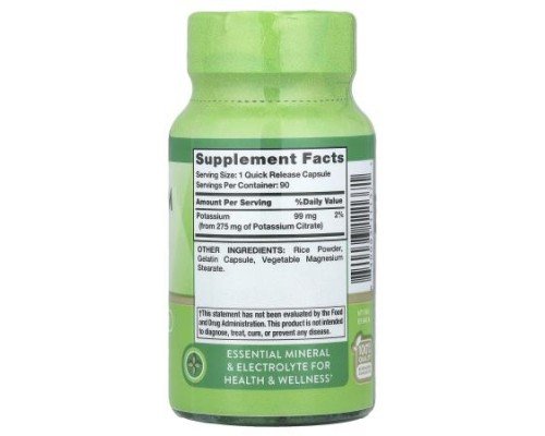 Nature's Truth, Potassium Citrate , 275 mg, 90 Quick Release Capsules
