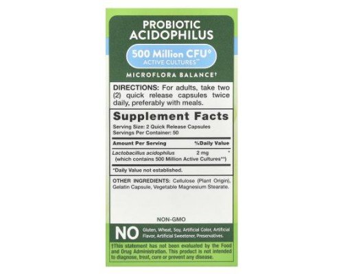 Nature's Truth, Probiotic Acidophilus, 100 Quick Release Capsules (1 mg per Capsule)