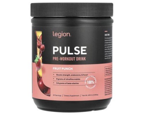 Legion Athletics, Pulse, Pre-Workout Drink, Fruit Punch, 1.08 lbs (490 g)