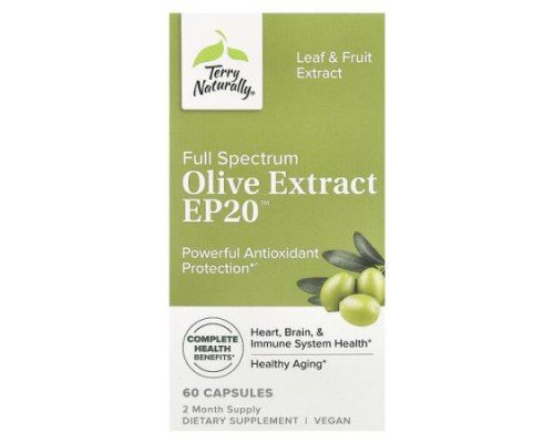 Terry Naturally, Full Spectrum Olive Extract EP20™, 60 Capsules