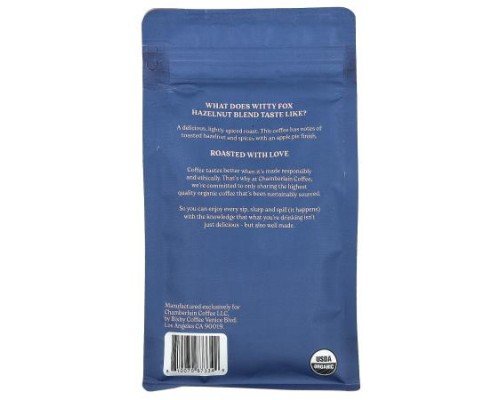 Chamberlain Coffee, Witty Fox Hazelnut Blend, Ground, Medium Roast, 12 oz (340 g)