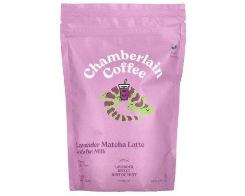 Chamberlain Coffee, Lavender Matcha Latte with Oat Milk, 10 oz (283 g)
