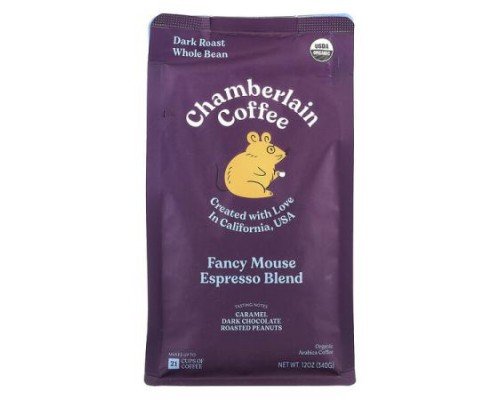 Chamberlain Coffee, Fancy Mouse Espresso Blend, Whole Bean, Dark Roast, 12 oz (340 g)