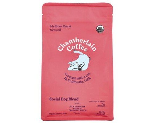 Chamberlain Coffee, Social Dog Blend, Ground, Medium Roast, 12 oz (340 g)