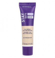 Rimmel London, Stay Matte, Full Coverage Mattifying Foundation, 101 Porcelain Ivory, 1 fl oz (30 ml)