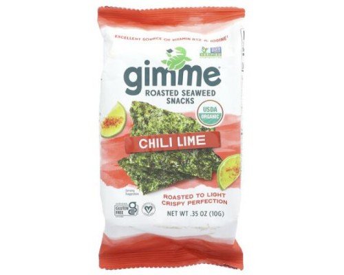 gimMe, Roasted Seaweed Snacks, Chili Lime, 0.35 oz (10 g)