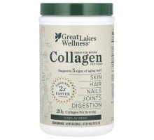 Great Lakes Wellness, Grass-Fed Bovine Collagen Peptides, Unflavored, 10 oz (284 g)