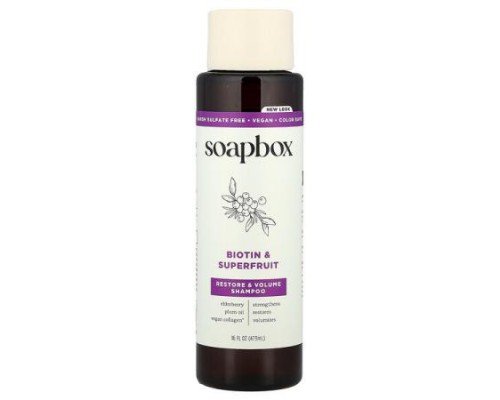 Soapbox, Restore & Volume Shampoo, Biotin & Superfruit, 16 fl oz (473 ml)