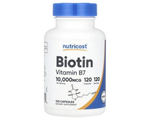 Nutricost, Biotin, 10,000 mcg, 120 Capsules