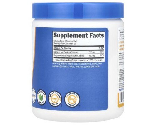 Nutricost, Calcium & Magnesium, Peach Mango, 10.7 oz (300 g)