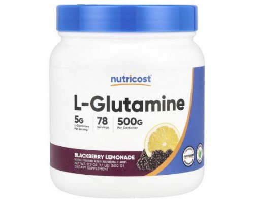 Nutricost, L-Glutamine, Blackberry Lemonade, 17.9 oz (500 g)