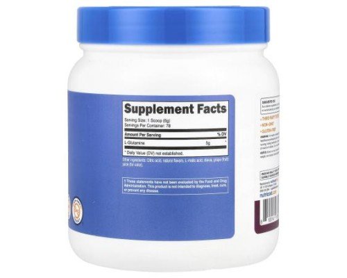 Nutricost, L-Glutamine, Blackberry Lemonade, 17.9 oz (500 g)