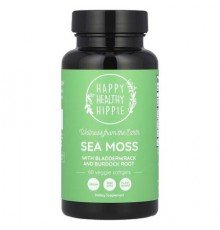 Happy Healthy Hippie, Sea Moss with Bladderwrack and Burdock Root, 60 Veggie Softgels