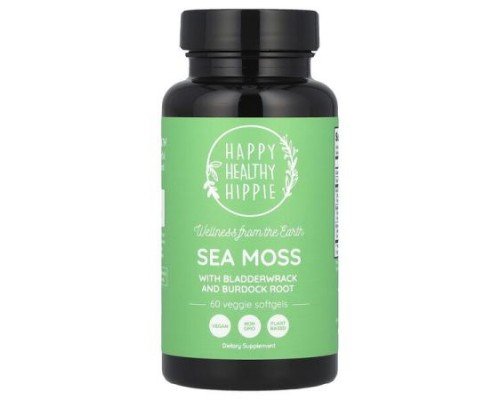 Happy Healthy Hippie, Sea Moss with Bladderwrack and Burdock Root, 60 Veggie Softgels