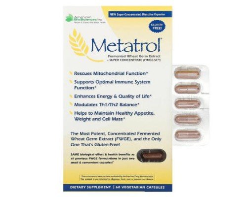 American Biosciences, Metatrol®, Fermented Wheat Germ Extract, 60 Vegetarian Capsules