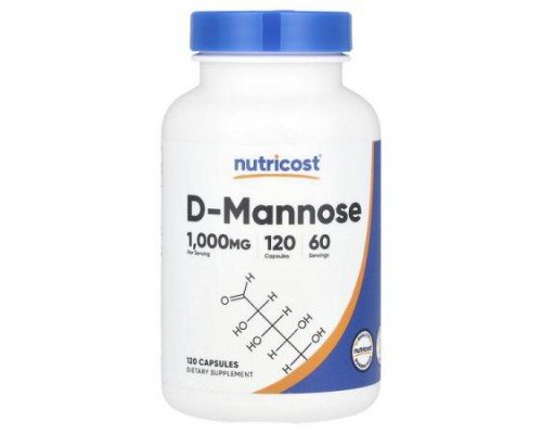 Nutricost, D-Mannose, 120 Capsules (500 mg per Capsule)
