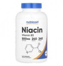 Nutricost, Niacin, 500 mg, 240 Capsules