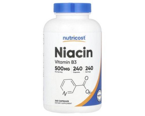 Nutricost, Niacin, 500 mg, 240 Capsules