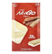 NuGo Nutrition, Original, Protein Bars, Churro , 15 Bars,1.76 oz (50 g) Each