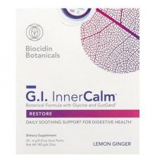 Biocidin Botanicals, G.I. Inner Calm™, Lemon Ginger, 30 Sitck Packs, 0.21 oz (6 g) Each