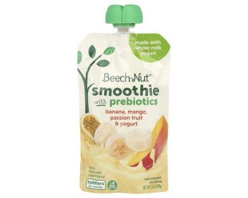 Beech-Nut, Smoothie with Prebiotics, 12+ Months, Banana, Mango, Passion Fruit & Yogurt, 3.5 oz (99 g)