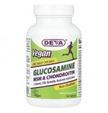 Deva, Vegan Glucosamine MSM & Chondroitin, 90 Tablets