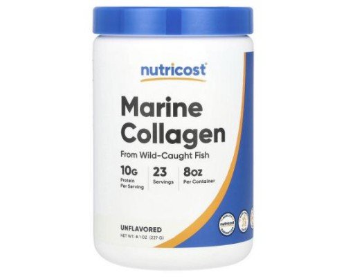 Nutricost, Marine Collagen From Wild-Caught Fish, Unflavored, 8.1 oz (227 g)