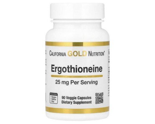 California Gold Nutrition, Ergothioneine, 25 mg, 90 Veggie Capsules