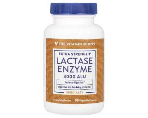 The Vitamin Shoppe, Lactase Enzyme, Extra Strength, 3,000 ALU, 90 Vegetable Capsules
