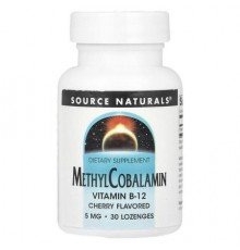 Source Naturals, MethylCobalamin, Cherry, 5 mg, 30 Lozenges