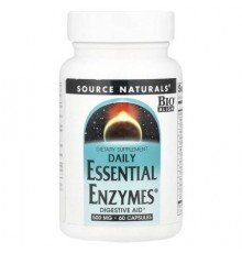 Source Naturals, Daily Essential Enzymes®, 500 mg, 60 Capsules
