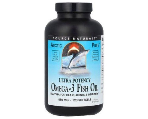 Source Naturals, Arctic Pure®, Ultra Potency Omega-3 Fish Oil, 850 mg, 120 Softgels