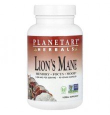 Planetary Herbals, Lion's Mane, 90 Vegan Capsules (500 mg per Capsule)