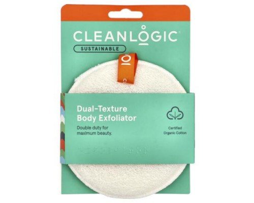 CleanLogic, Sustainable, Dual-Texture Body Exfoliator, 1 Count