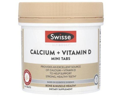 Swisse, Ultiboost®, Calcium + Vitamin D Mini Tabs, 300 Tablets
