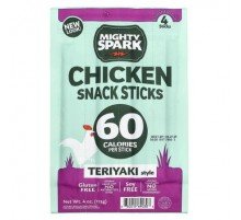 Mighty Spark, Chicken Snack Sticks, Teriyaki Style, 4 Sticks